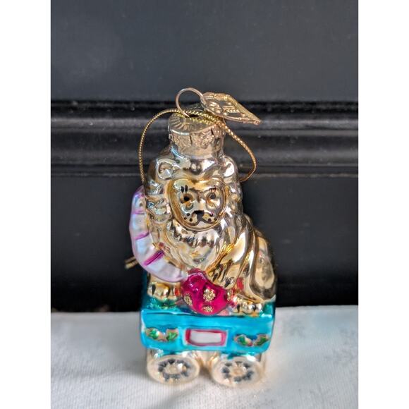 Thomas Pacconi Classics Hand-Blown Glass Lion on Train Ornament VNTG. 2004 - Picture 2 of 7